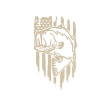Load image into Gallery viewer, Bass Fish American Flag Custom Precision Die Cut Vinyl Decal Sticker Design Style Graphics