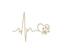 Load image into Gallery viewer, Paw Print Love Heartbeat Custom Precision Die Cut Vinyl Decal Sticker Design Style Graphics