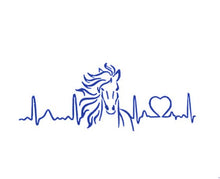Load image into Gallery viewer, Horse Love Heartbeat Custom Precision Die Cut Vinyl Decal Sticker Design Style Graphics