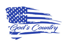 Load image into Gallery viewer, God's Country American Flag Custom Precision Die Cut Vinyl Decal Sticker Design Style Graphics