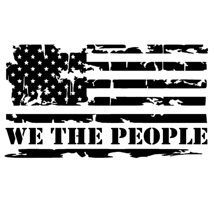 Autocollant Drapeau Américain "We The People" - Vinyl Régulier Ou Chrome Miroir - Neuf USA