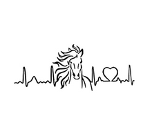 Load image into Gallery viewer, Horse Love Heartbeat Custom Precision Die Cut Vinyl Decal Sticker Design Style Graphics