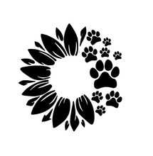 Load image into Gallery viewer, Sunflower Paw Prints Custom Precision Die Cut Vinyl Decal Sticker Design Style Graphics