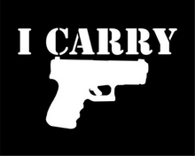 Load image into Gallery viewer, I Carry Pistol Gun Custom Precision Die Cut Vinyl Decal Sticker Design Style Graphics