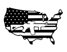 Load image into Gallery viewer, American Flag Rifle Gun Custom Precision Die Cut Decal Sticker Design Style Graphics
