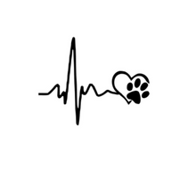 Load image into Gallery viewer, Paw Print Love Heartbeat Custom Precision Die Cut Vinyl Decal Sticker Design Style Graphics