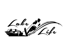 Load image into Gallery viewer, Lake Life Skier Custom Precision Die Cut Vinyl Decal Sticker Design Style Graphics