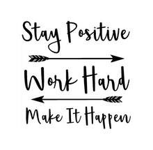 Load image into Gallery viewer, Stay Positive Work Hard Make It Happen Custom Precision Die Cut Vinyl Decal Sticker Design Style Graphics