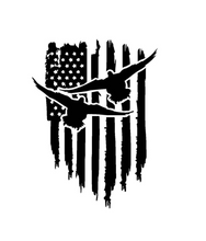 Load image into Gallery viewer, Duck Bird Goose Geese American Flag Custom Precision Die Cut Vinyl Decal Sticker Design Style Graphics
