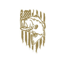 Load image into Gallery viewer, Bass Fish American Flag Custom Precision Die Cut Vinyl Decal Sticker Design Style Graphics