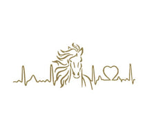 Load image into Gallery viewer, Horse Love Heartbeat Custom Precision Die Cut Vinyl Decal Sticker Design Style Graphics