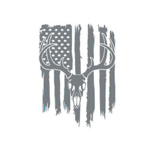 Load image into Gallery viewer, Deer Buck Skull American Flag Custom Precision Die Cut Vinyl Decal Sticker Design Style Graphics