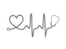 Load image into Gallery viewer, Stethoscope Love Heartbeat Custom Precision Die Cut Vinyl Decal Sticker Design Style Graphics