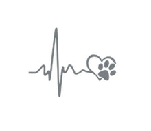 Load image into Gallery viewer, Paw Print Love Heartbeat Custom Precision Die Cut Vinyl Decal Sticker Design Style Graphics