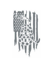 Load image into Gallery viewer, Don't Tread On Me Snake Snake American Flag Custom Precision Die Cut Vinyl Decal Sticker Design Style Graphics