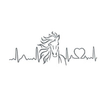 Load image into Gallery viewer, Horse Love Heartbeat Custom Precision Die Cut Vinyl Decal Sticker Design Style Graphics