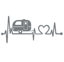 Load image into Gallery viewer, Camping Camper Love Heartbeat Custom Precision Die Cut Vinyl Decal Sticker Design Style Graphics