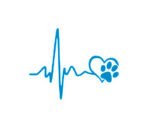 Load image into Gallery viewer, Paw Print Love Heartbeat Custom Precision Die Cut Vinyl Decal Sticker Design Style Graphics