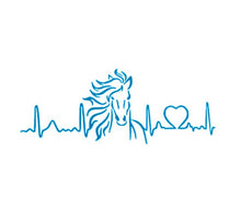Load image into Gallery viewer, Horse Love Heartbeat Custom Precision Die Cut Vinyl Decal Sticker Design Style Graphics