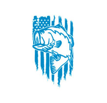 Load image into Gallery viewer, Bass Fish American Flag Custom Precision Die Cut Vinyl Decal Sticker Design Style Graphics