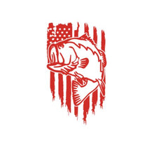 Load image into Gallery viewer, Bass Fish American Flag Custom Precision Die Cut Vinyl Decal Sticker Design Style Graphics