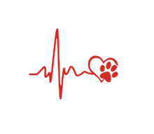 Load image into Gallery viewer, Paw Print Love Heartbeat Custom Precision Die Cut Vinyl Decal Sticker Design Style Graphics