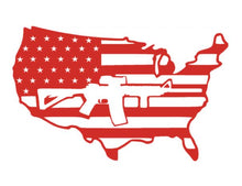 Load image into Gallery viewer, American Flag Rifle Gun Custom Precision Die Cut Decal Sticker Design Style Graphics