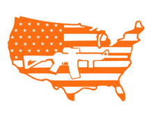 Load image into Gallery viewer, American Flag Rifle Gun Custom Precision Die Cut Decal Sticker Design Style Graphics
