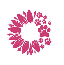 Load image into Gallery viewer, Sunflower Paw Prints Custom Precision Die Cut Vinyl Decal Sticker Design Style Graphics