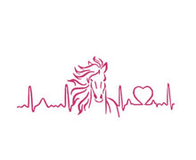 Load image into Gallery viewer, Horse Love Heartbeat Custom Precision Die Cut Vinyl Decal Sticker Design Style Graphics