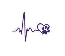 Load image into Gallery viewer, Paw Print Love Heartbeat Custom Precision Die Cut Vinyl Decal Sticker Design Style Graphics