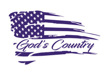 Load image into Gallery viewer, God's Country American Flag Custom Precision Die Cut Vinyl Decal Sticker Design Style Graphics