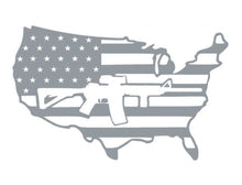 Load image into Gallery viewer, American Flag Rifle Gun Custom Precision Die Cut Decal Sticker Design Style Graphics