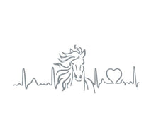 Load image into Gallery viewer, Horse Love Heartbeat Custom Precision Die Cut Vinyl Decal Sticker Design Style Graphics