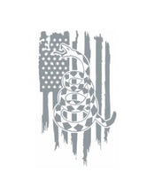 Load image into Gallery viewer, Don't Tread On Me Snake Snake American Flag Custom Precision Die Cut Vinyl Decal Sticker Design Style Graphics