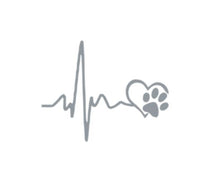 Load image into Gallery viewer, Paw Print Love Heartbeat Custom Precision Die Cut Vinyl Decal Sticker Design Style Graphics