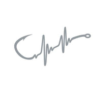 Load image into Gallery viewer, Fishing Hook Heartbeat Custom Precision Die Cut Vinyl Decal Sticker Design Style Graphics