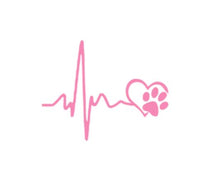 Load image into Gallery viewer, Paw Print Love Heartbeat Custom Precision Die Cut Vinyl Decal Sticker Design Style Graphics