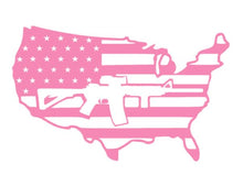 Load image into Gallery viewer, American Flag Rifle Gun Custom Precision Die Cut Decal Sticker Design Style Graphics