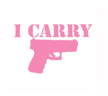 Load image into Gallery viewer, I Carry Pistol Gun Custom Precision Die Cut Vinyl Decal Sticker Design Style Graphics