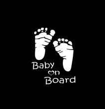 Load image into Gallery viewer, Baby On Board Feet Custom Precision Die Cut Vinyl Decal Sticker Design Style Graphics