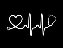 Load image into Gallery viewer, Stethoscope Love Heartbeat Custom Precision Die Cut Vinyl Decal Sticker Design Style Graphics