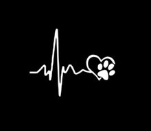 Load image into Gallery viewer, Paw Print Love Heartbeat Custom Precision Die Cut Vinyl Decal Sticker Design Style Graphics