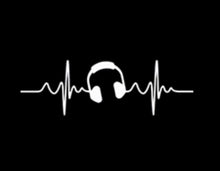 Load image into Gallery viewer, Headphones Heartbeat Custom Precision Die Cut Vinyl Decal Sticker Design Style Graphics