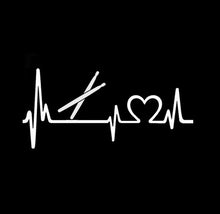Load image into Gallery viewer, Drum Sticks Drummer Love Heartbeat Custom Precision Die Cut Vinyl Decal Sticker Design Style Graphics
