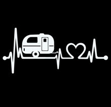 Load image into Gallery viewer, Camping Camper Love Heartbeat Custom Precision Die Cut Vinyl Decal Sticker Design Style Graphics