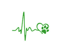 Load image into Gallery viewer, Paw Print Love Heartbeat Custom Precision Die Cut Vinyl Decal Sticker Design Style Graphics