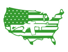 Load image into Gallery viewer, American Flag Rifle Gun Custom Precision Die Cut Decal Sticker Design Style Graphics