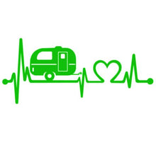 Load image into Gallery viewer, Camping Camper Love Heartbeat Custom Precision Die Cut Vinyl Decal Sticker Design Style Graphics