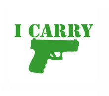 Load image into Gallery viewer, I Carry Pistol Gun Custom Precision Die Cut Vinyl Decal Sticker Design Style Graphics